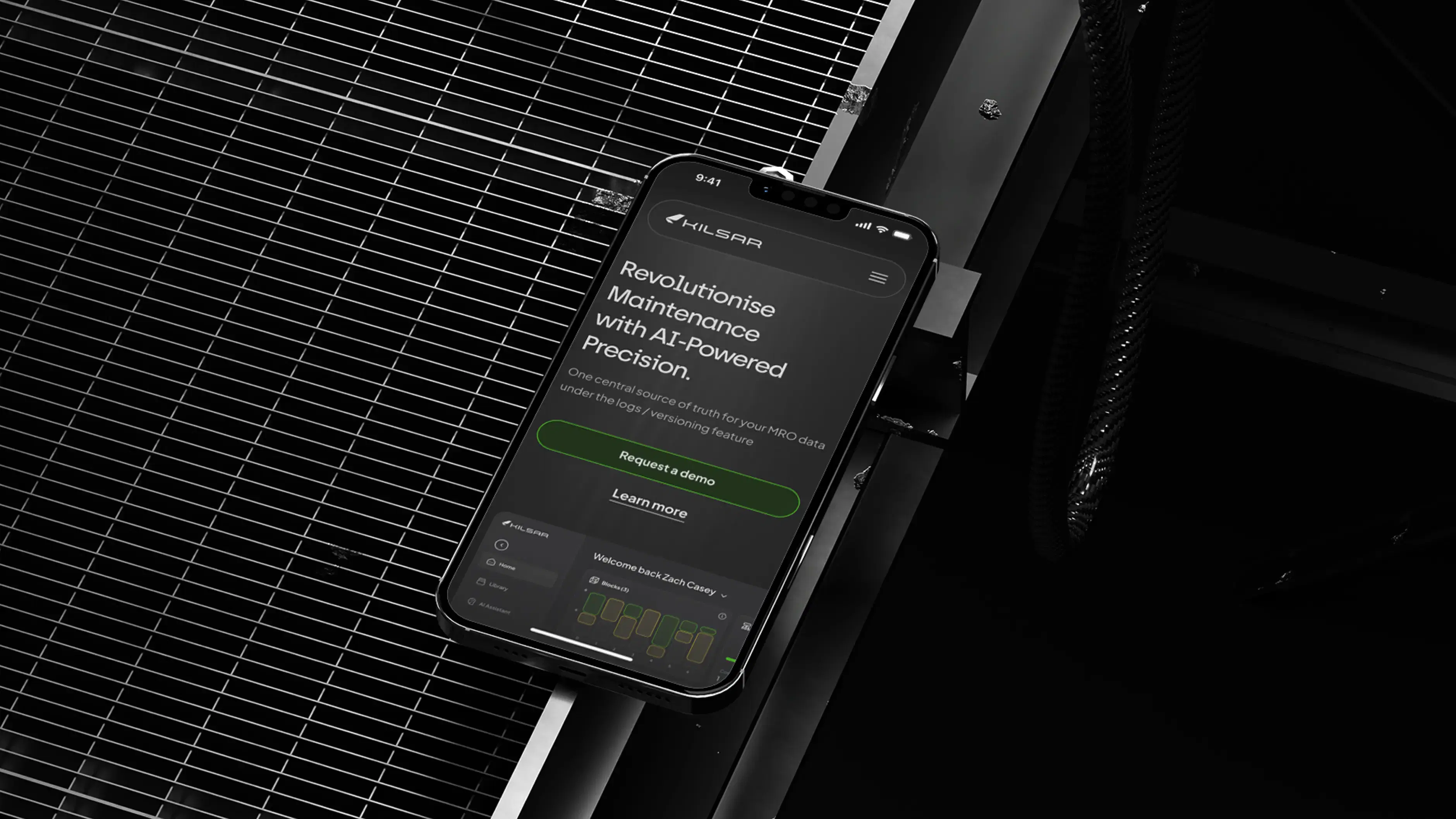 Kilsar UI mobile mockup