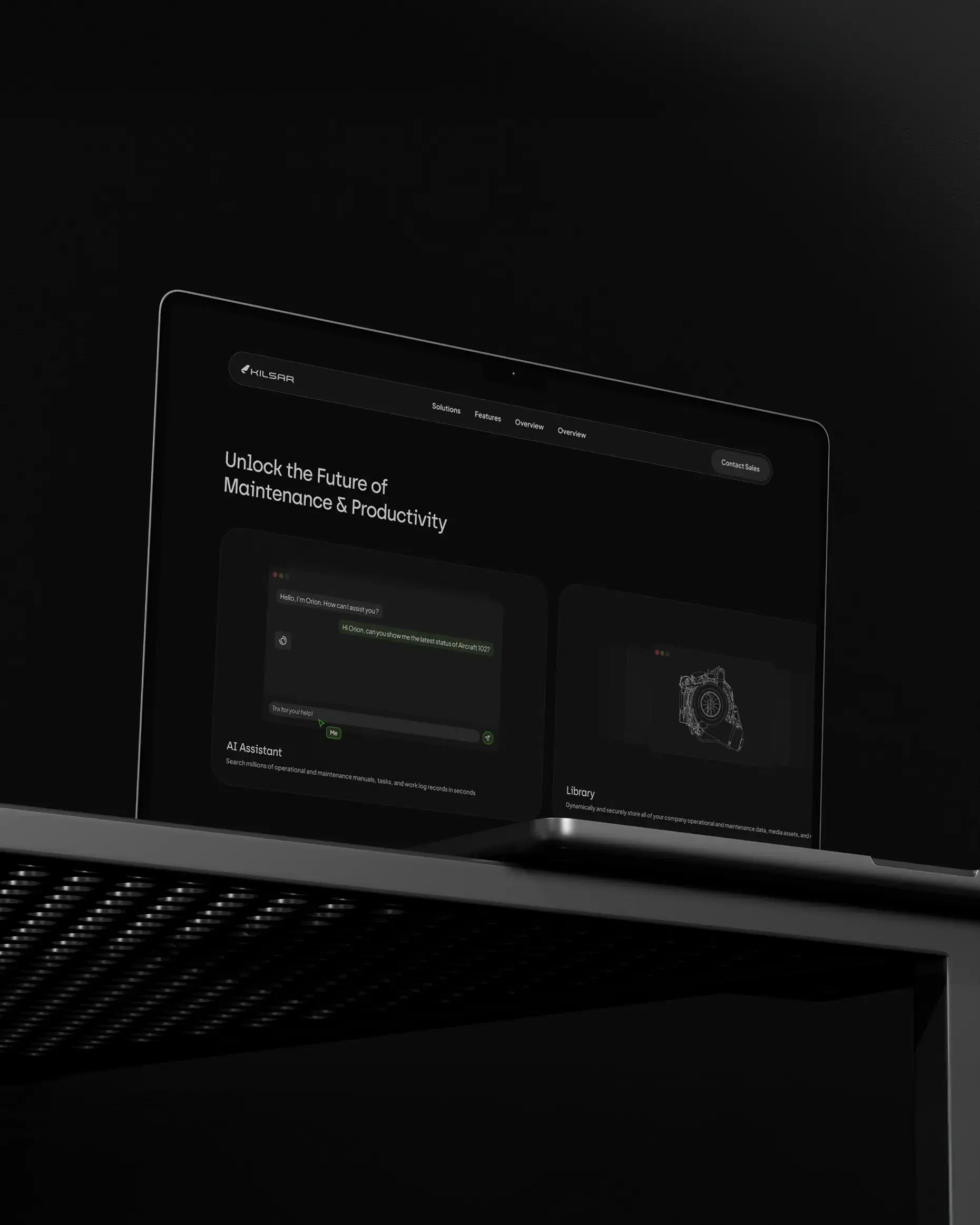 Kilsar UI laptop mockup